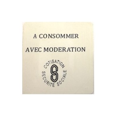 Etiquette RF 8,2 Mhz - 40x40 mm "A CONSOMMER AVEC MODERATION"