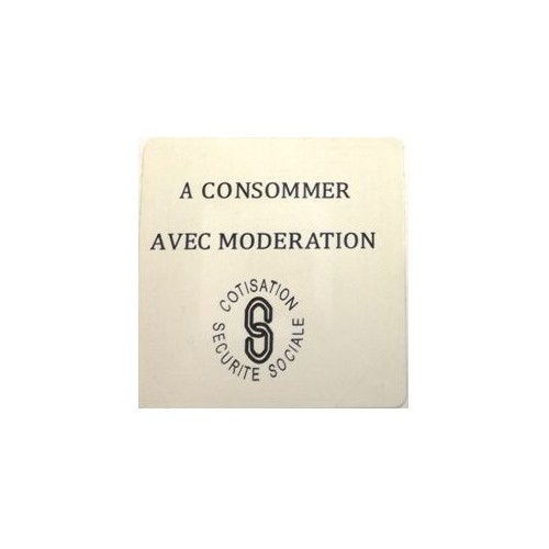 RF Etiket 8,2 Mhz - 40x40 mm "A CONSOMMER AVEC MODERATION" Deaktiveerbare