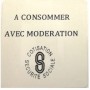 RF Etiket 8,2 Mhz  - 40x40 mm "A CONSOMMER AVEC MODERATION" - Deaktiveerbare